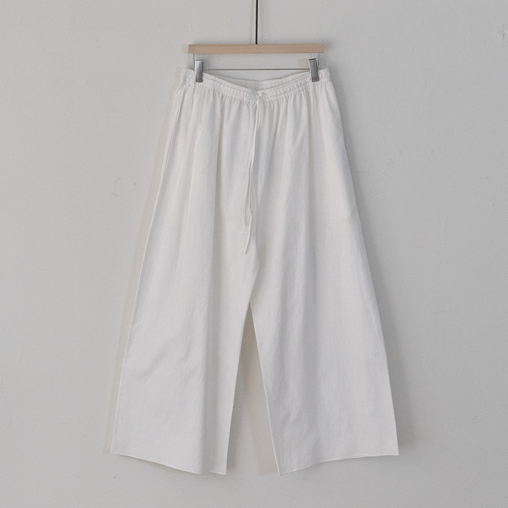Maku straight pajama 224 handwoven full pant (white)