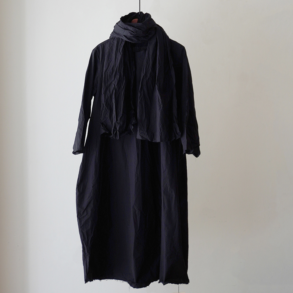 Scha Round Neck 3/4 Sleeve Dress Short (black, white)