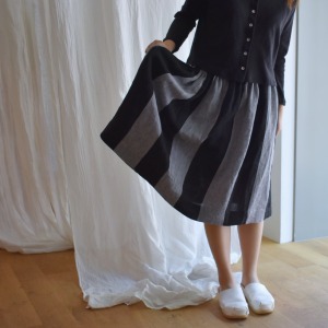 Le Vestiaire de Jeanne black stripe skirt